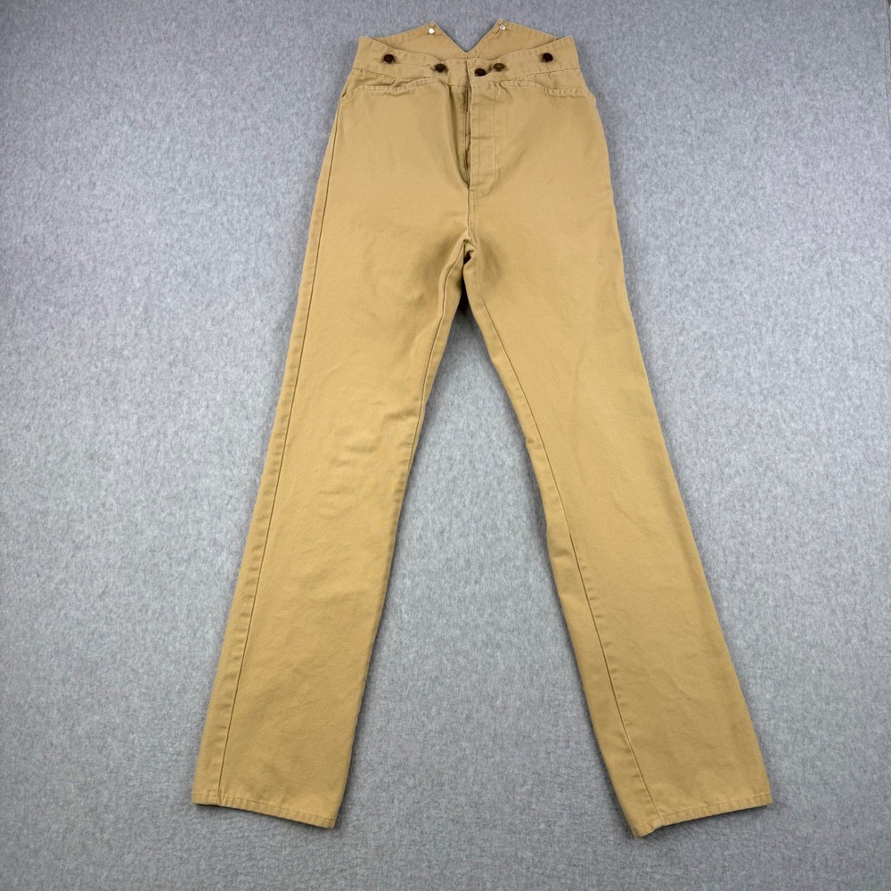 Frontier Classics Pants Mens 29x34 Tan Buckle Back Western Cowboy V Notch Canvas